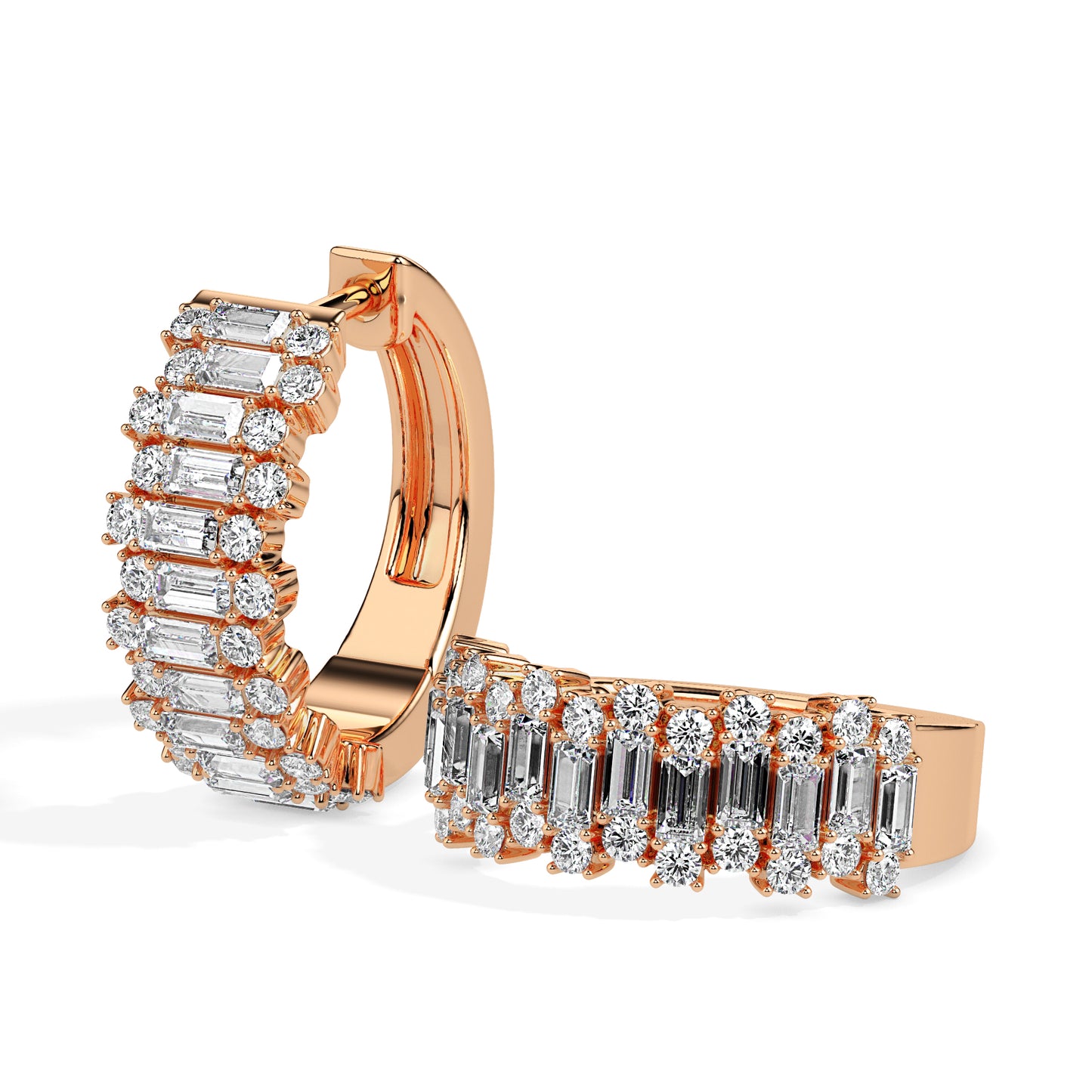 Solid Gold Diamond Stud Earrings