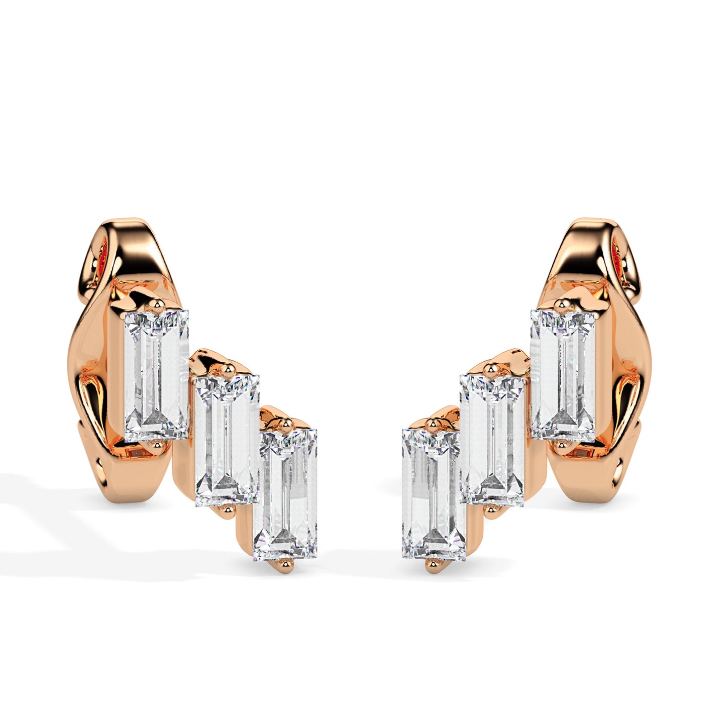 Solid Gold Diamond Stud Earrings