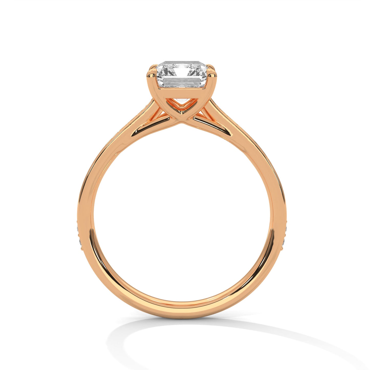 Solid Gold Baguette Diamond Solitaire IGI Certified Natural Engagement Ring