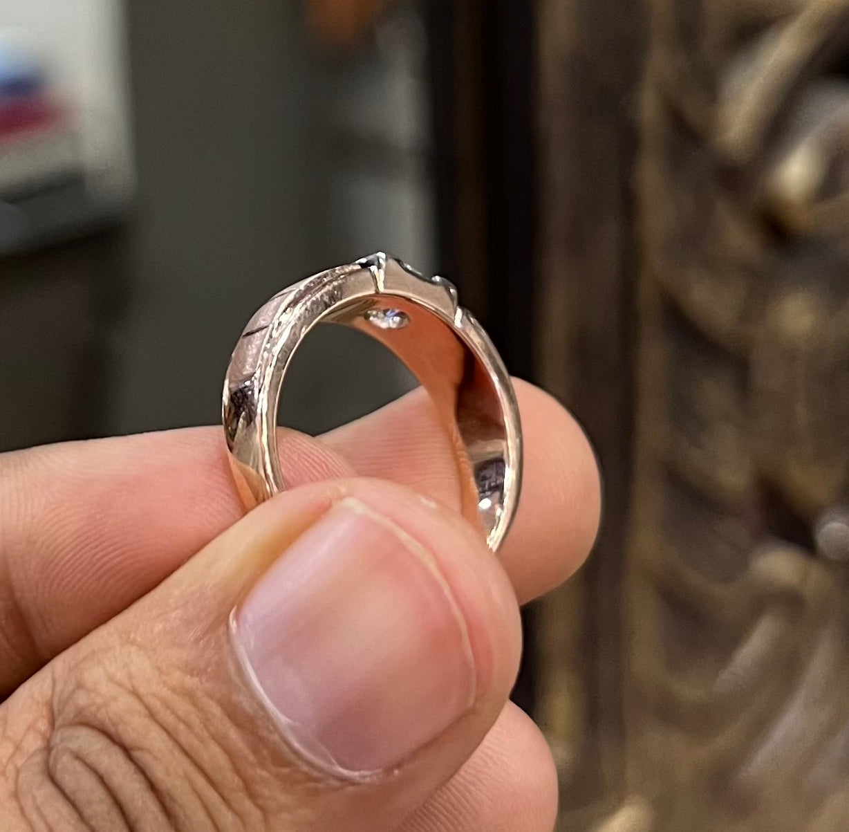 Solid Gold Men's Diamond Ring – Solitaire Design