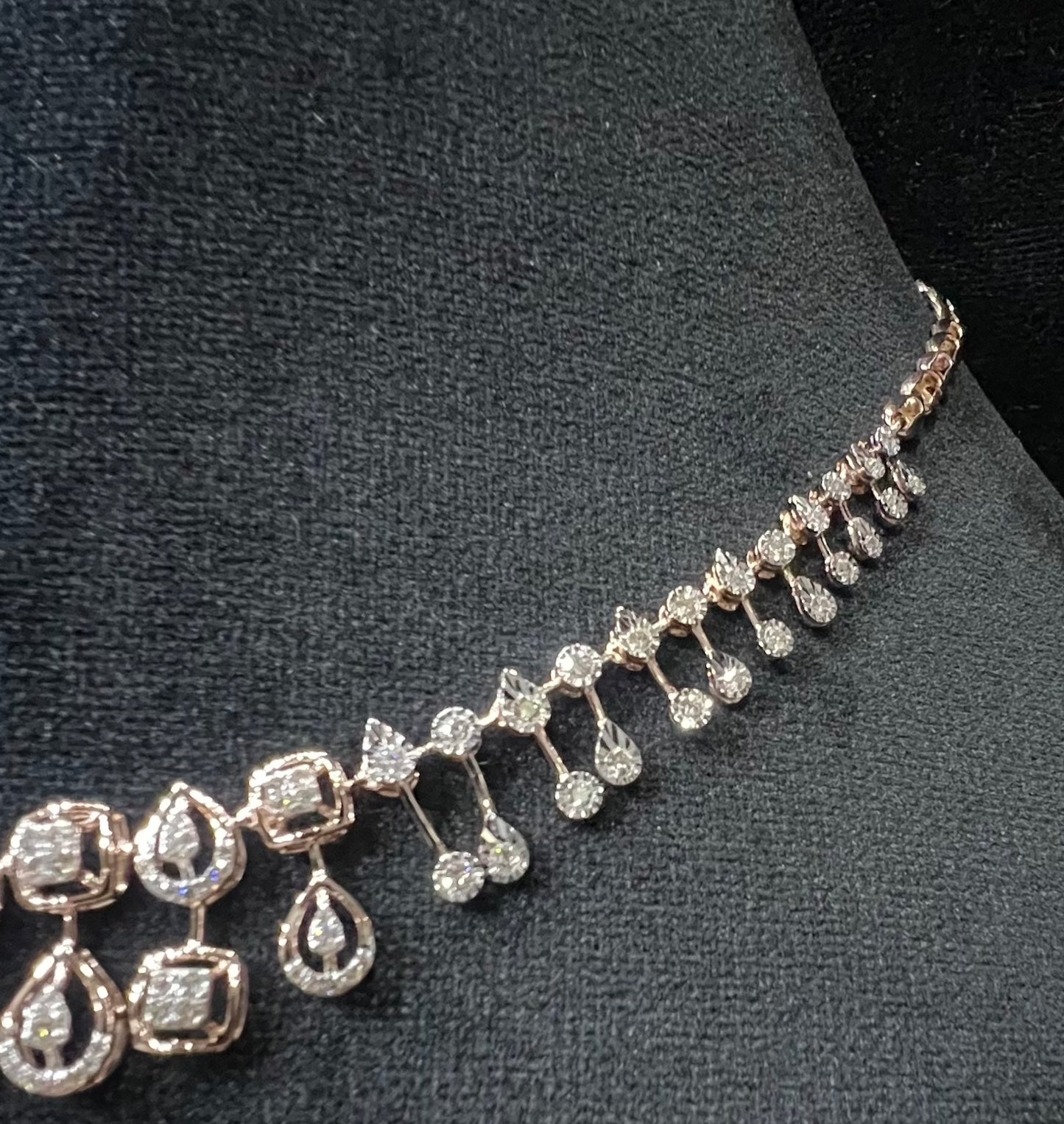Gold Diamond Necklace and Earring Set for Perfect Bridal Look