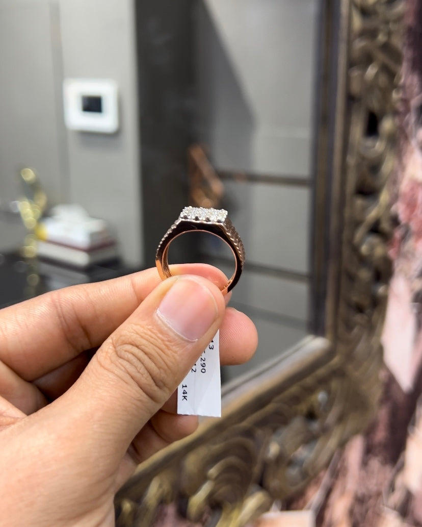 Solid Gold Diamond Ring Featuring Real Diamond