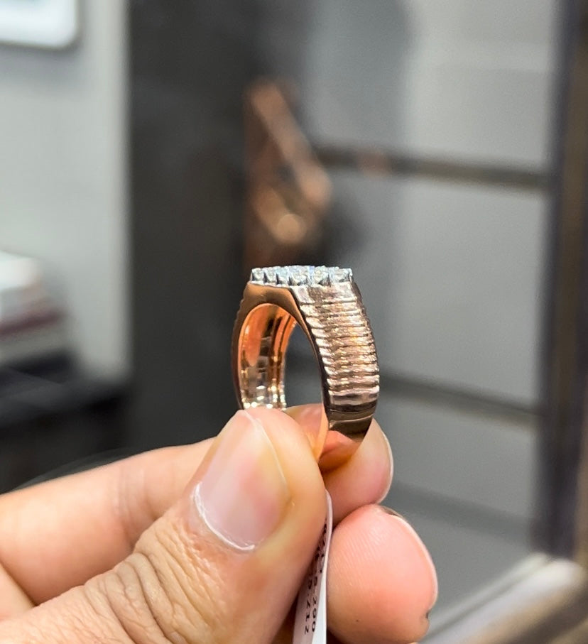 Solid Gold Diamond Ring Featuring Real Diamond