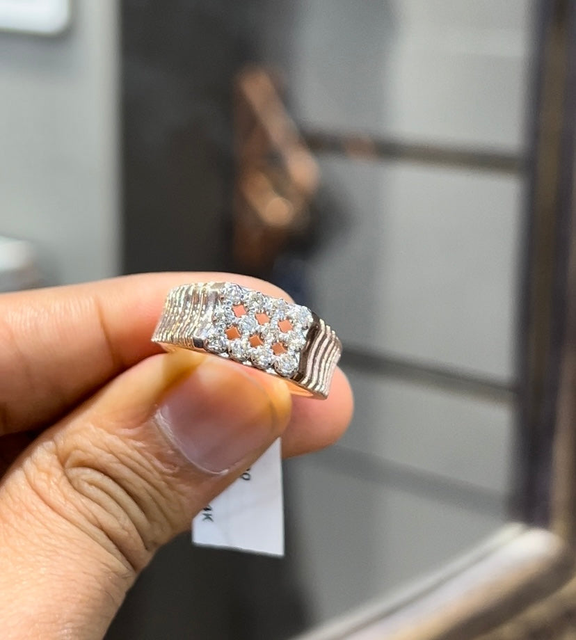 Solid Gold Diamond Ring Featuring Real Diamond