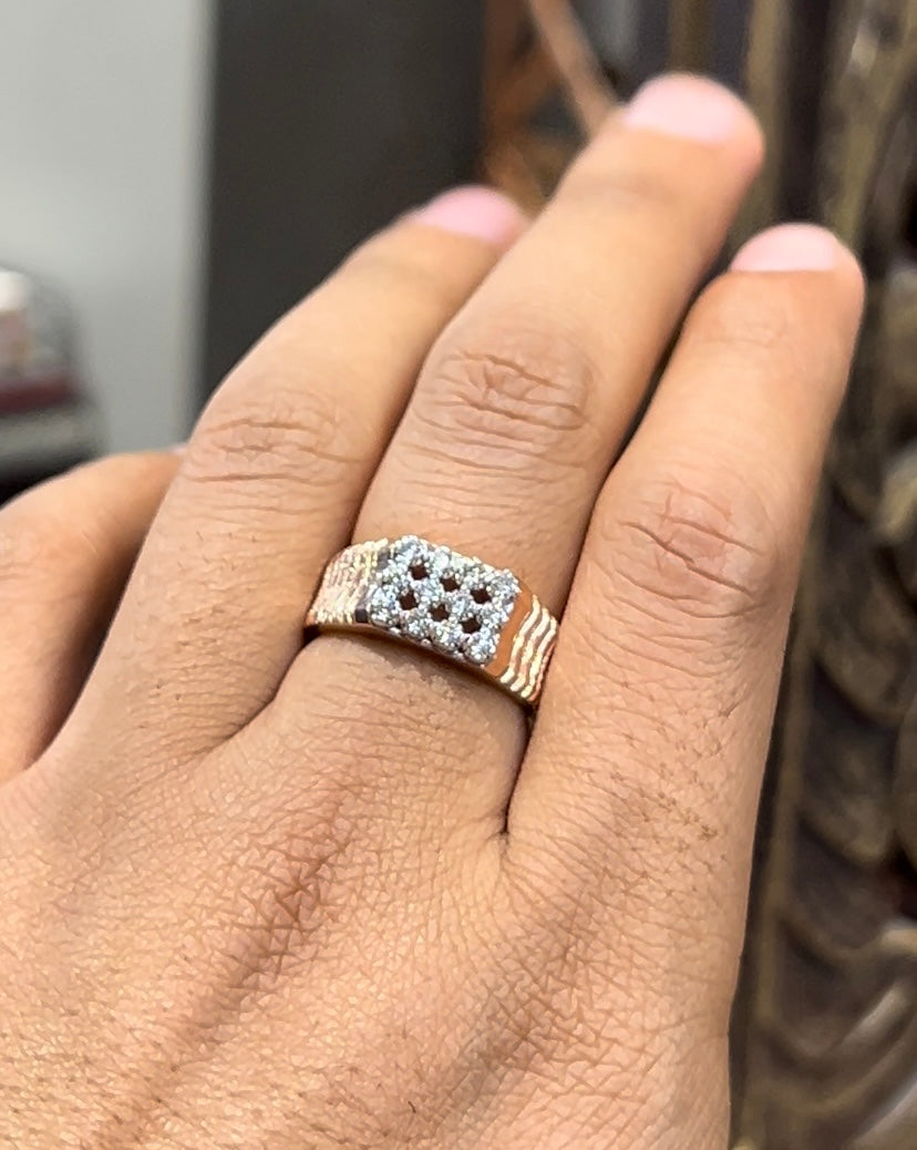 Solid Gold Diamond Ring Featuring Real Diamond