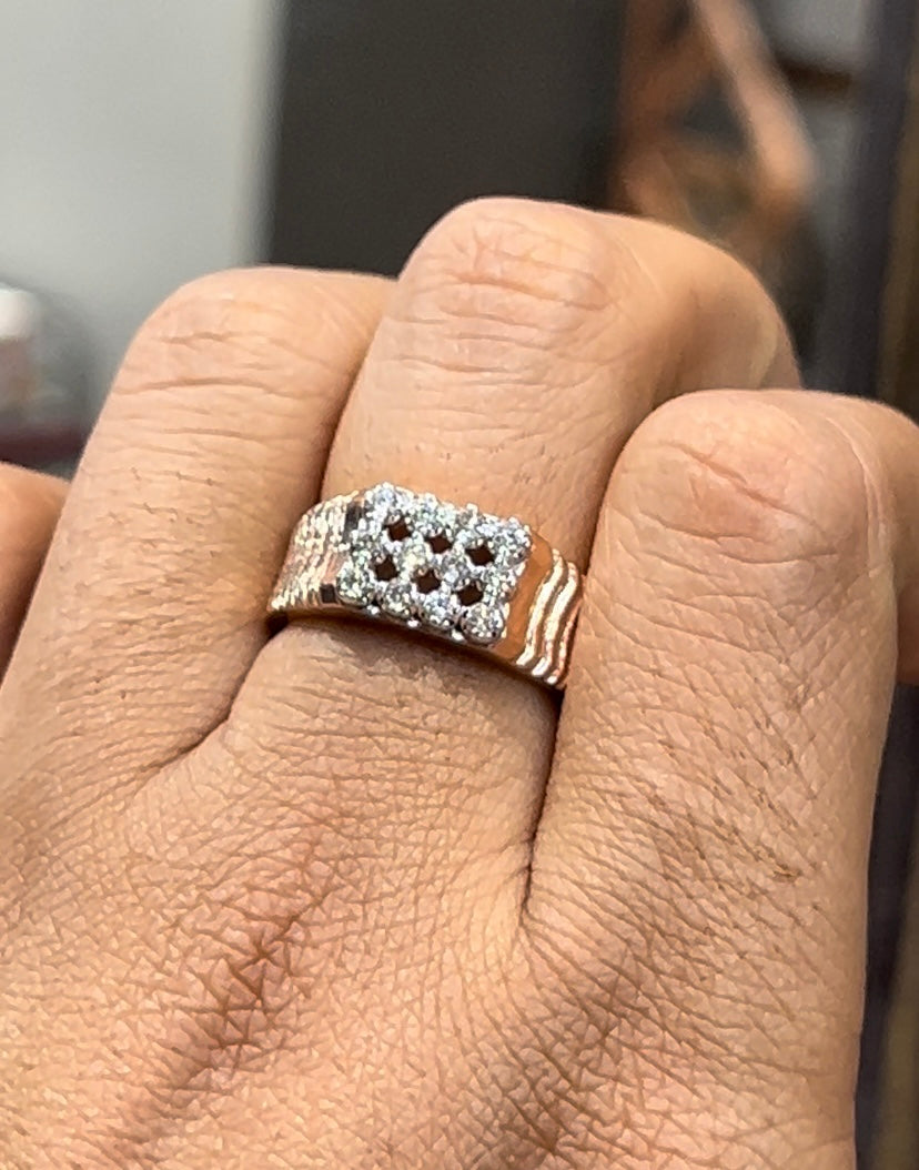 Solid Gold Diamond Ring Featuring Real Diamond