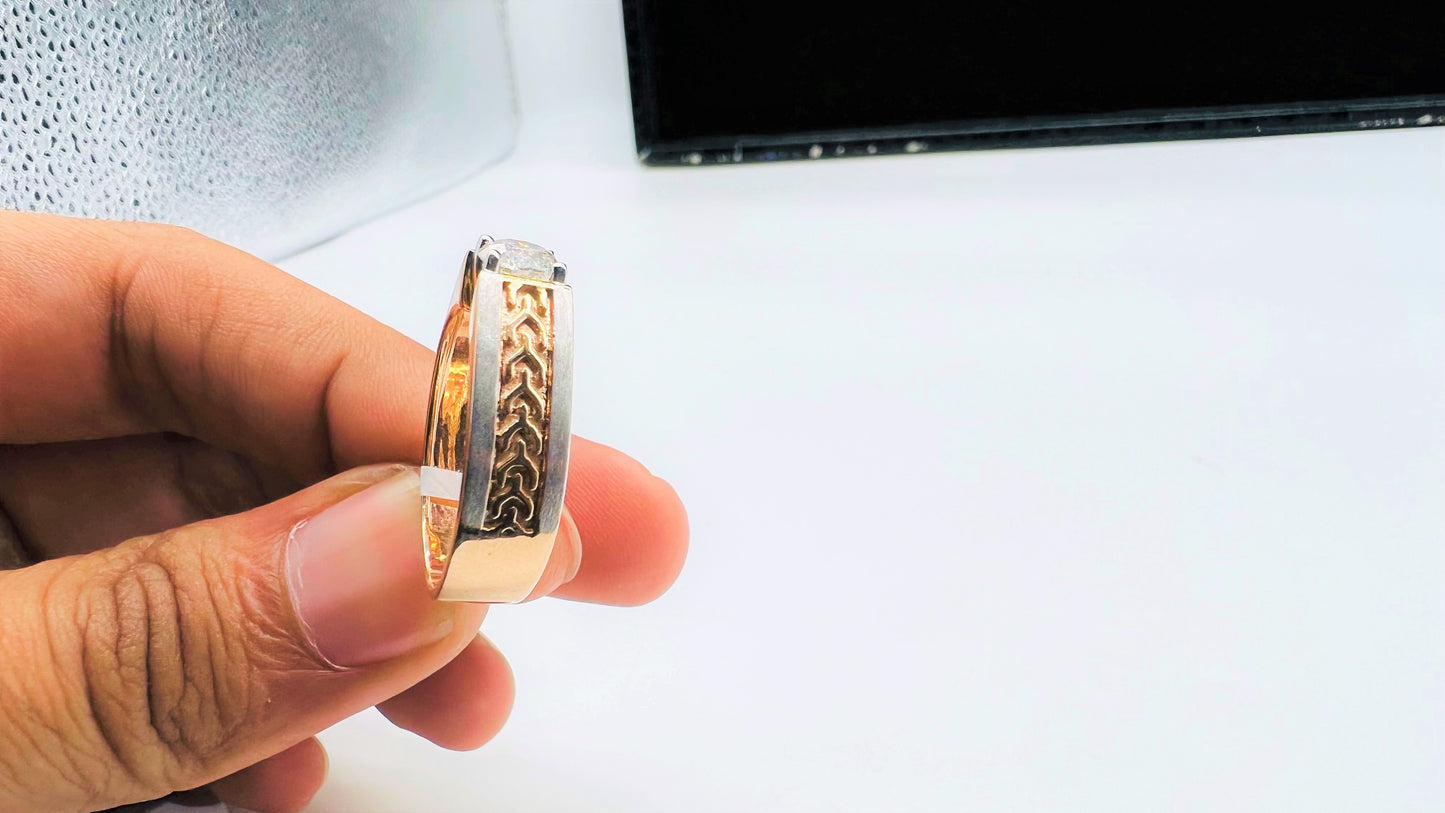 Men’s Solid Gold Solitaire Diamond Ring – Natural & Real