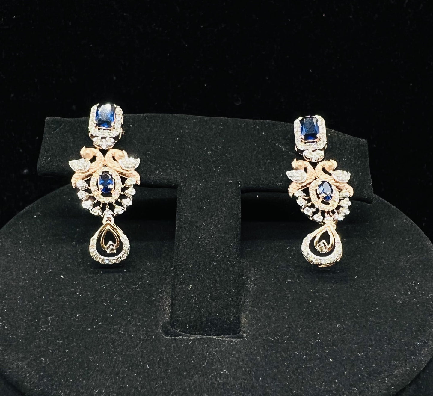 Gold Wedding Set with Stunning Diamond Necklace & Earrings