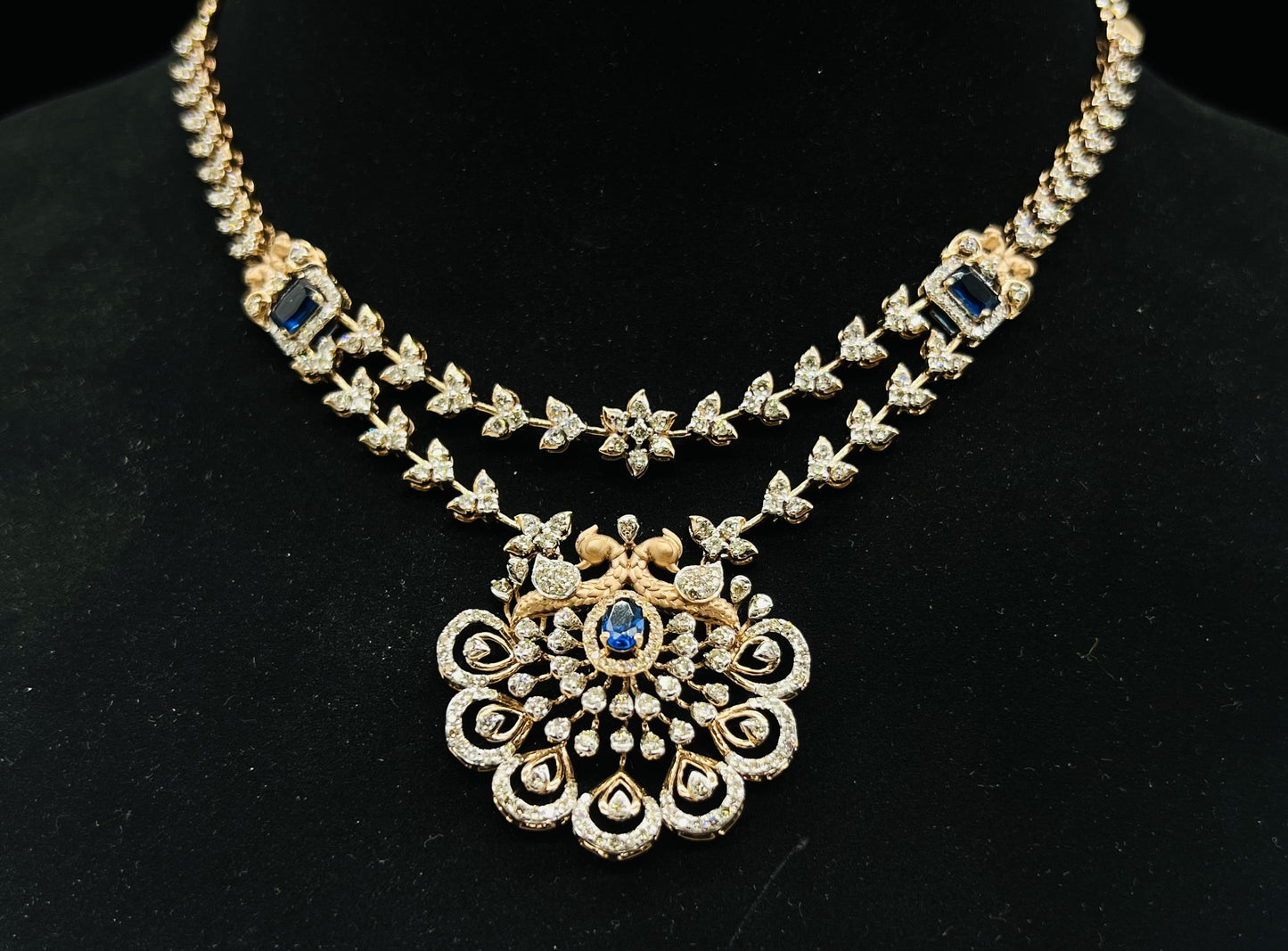 Gold Wedding Set with Stunning Diamond Necklace & Earrings