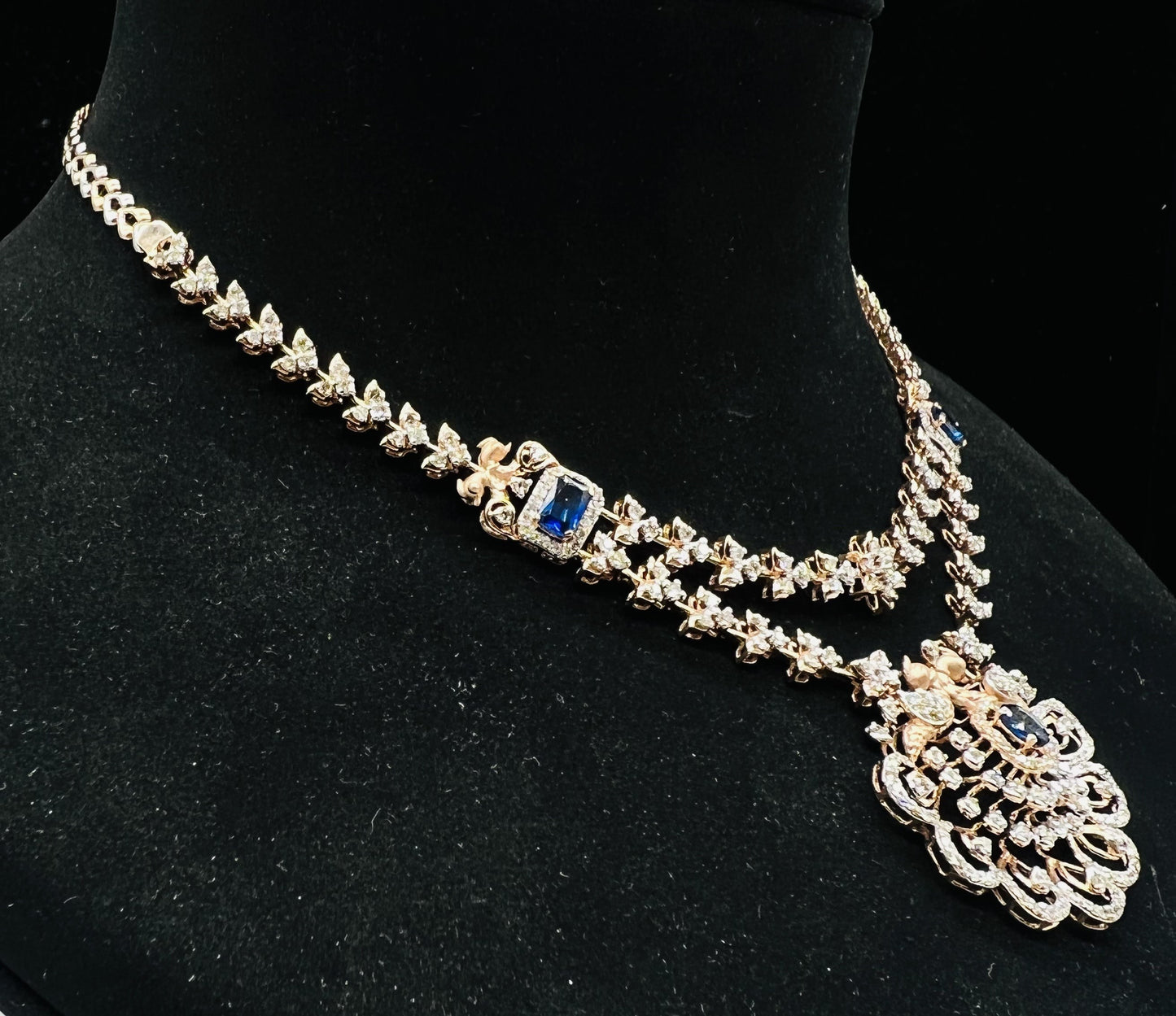 Gold Wedding Set with Stunning Diamond Necklace & Earrings