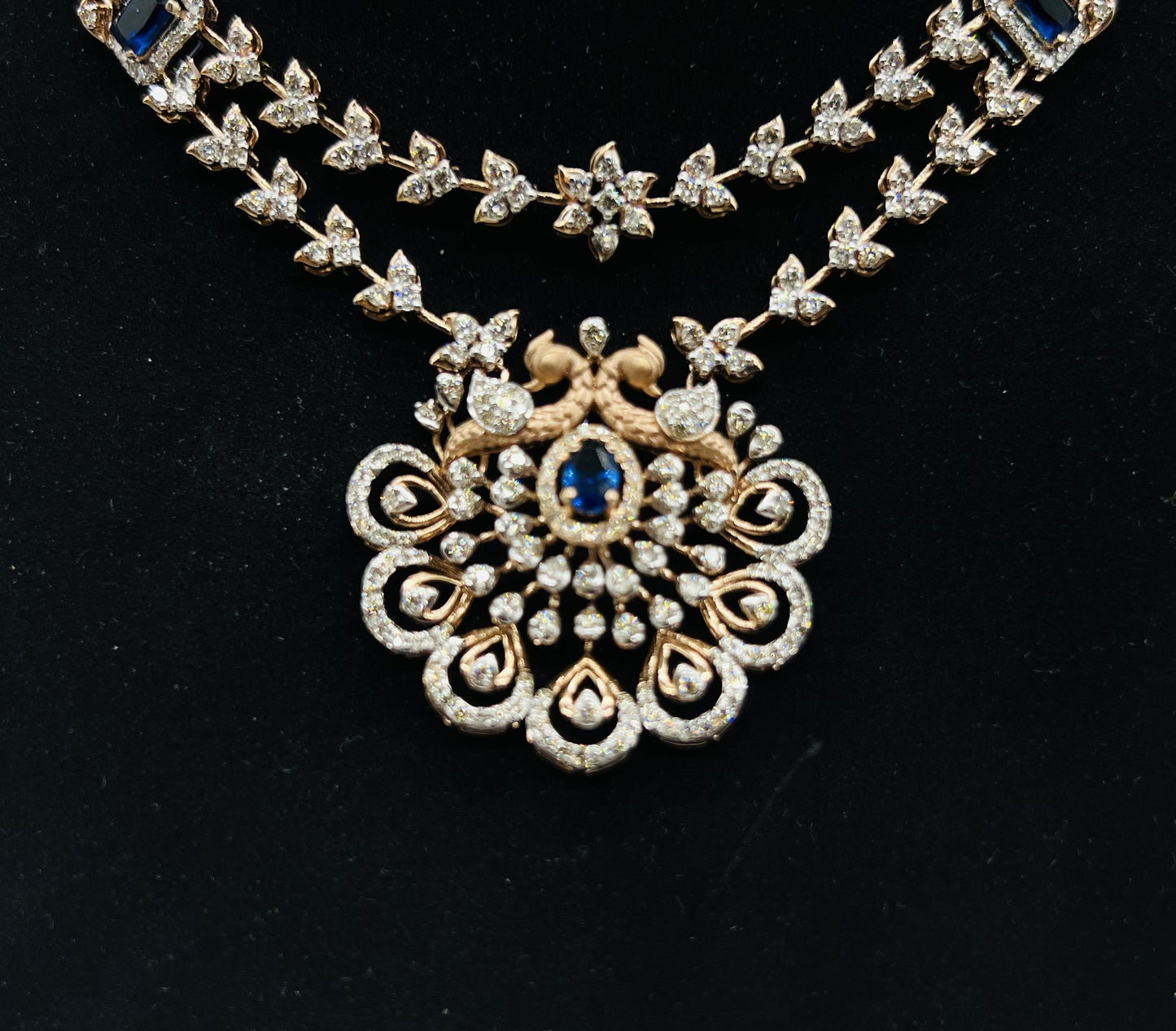Gold Wedding Set with Stunning Diamond Necklace & Earrings