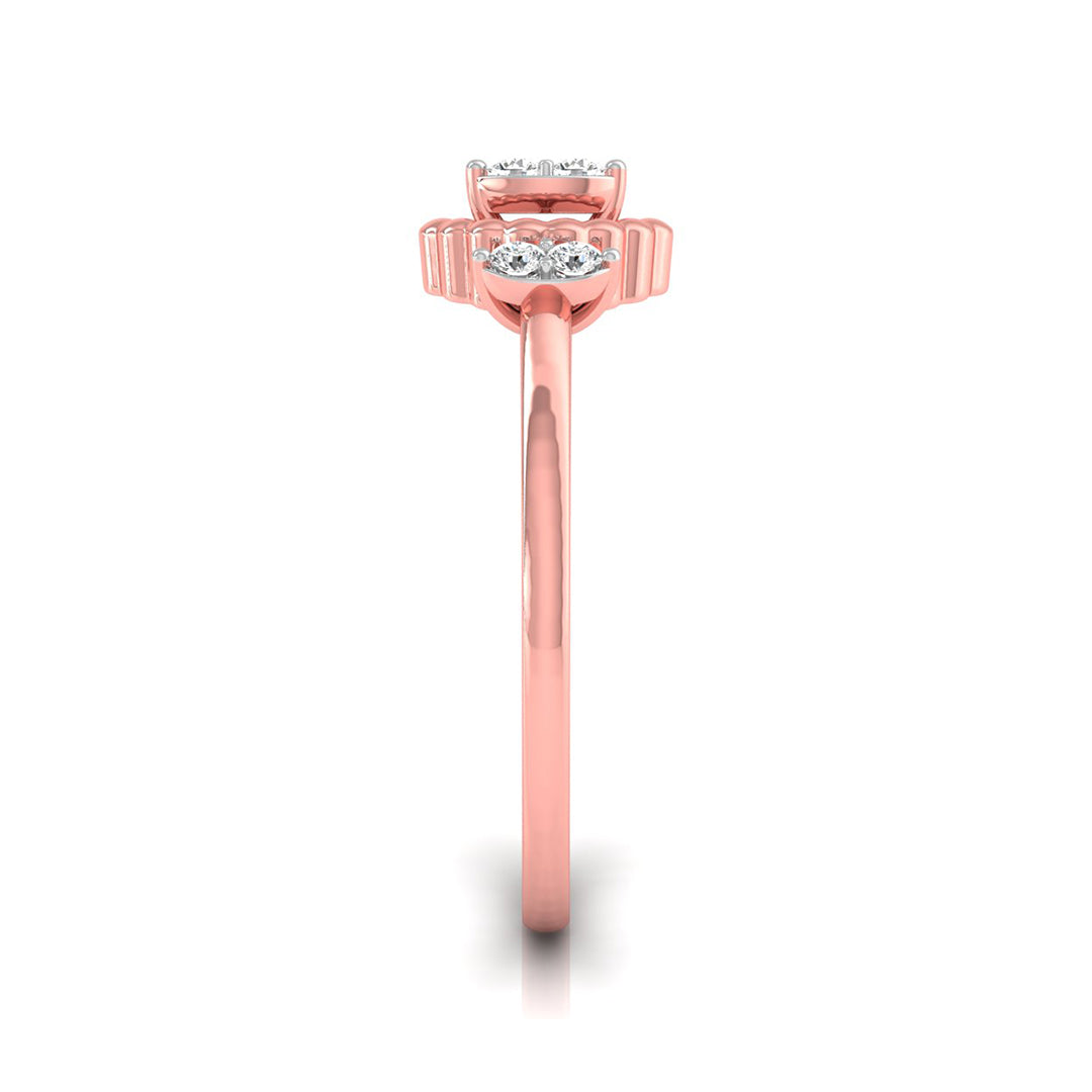 Women's Genuine Diamond Gold Ring