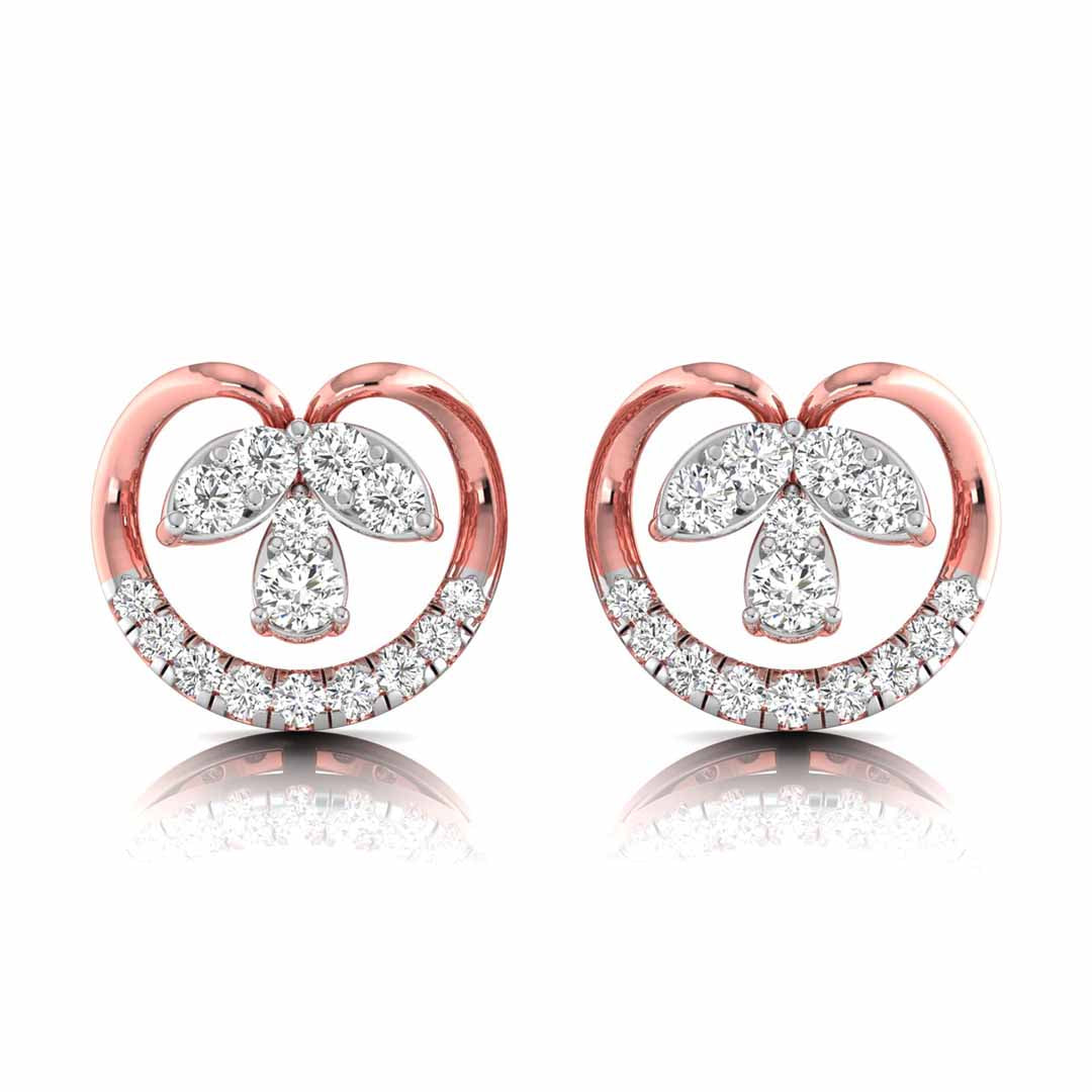 gold earrings with diamond accents on a white background