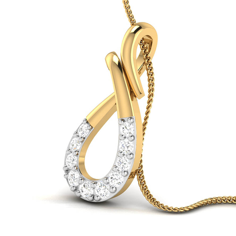 Gold and diamond pendant on a white background