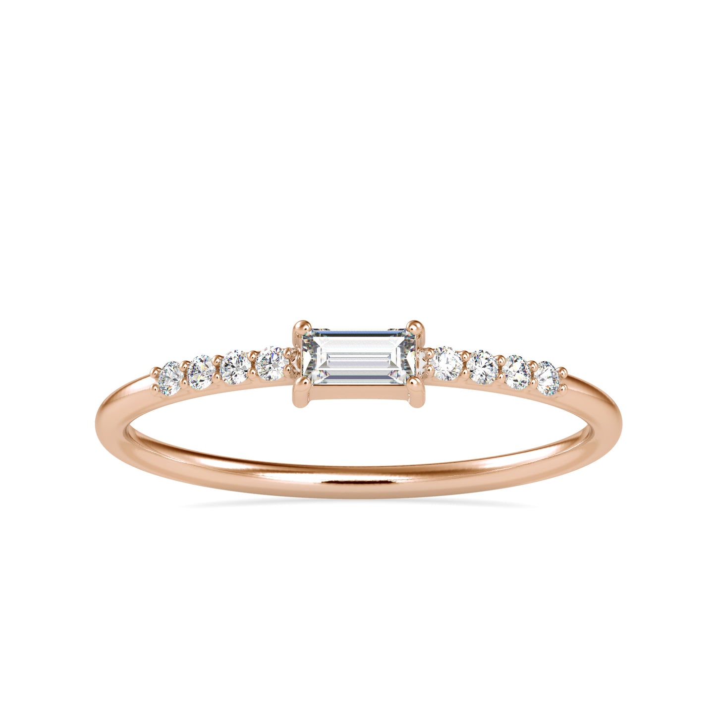Women's Solid Gold Diamond Ring