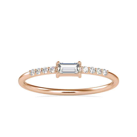 Women's Solid Gold Diamond Ring