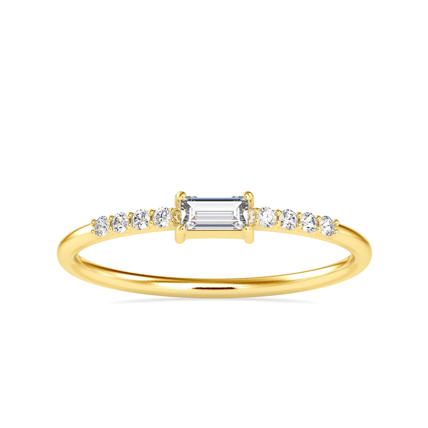 Women's Solid Gold Diamond Ring