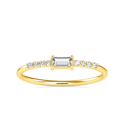Women's Solid Gold Diamond Ring