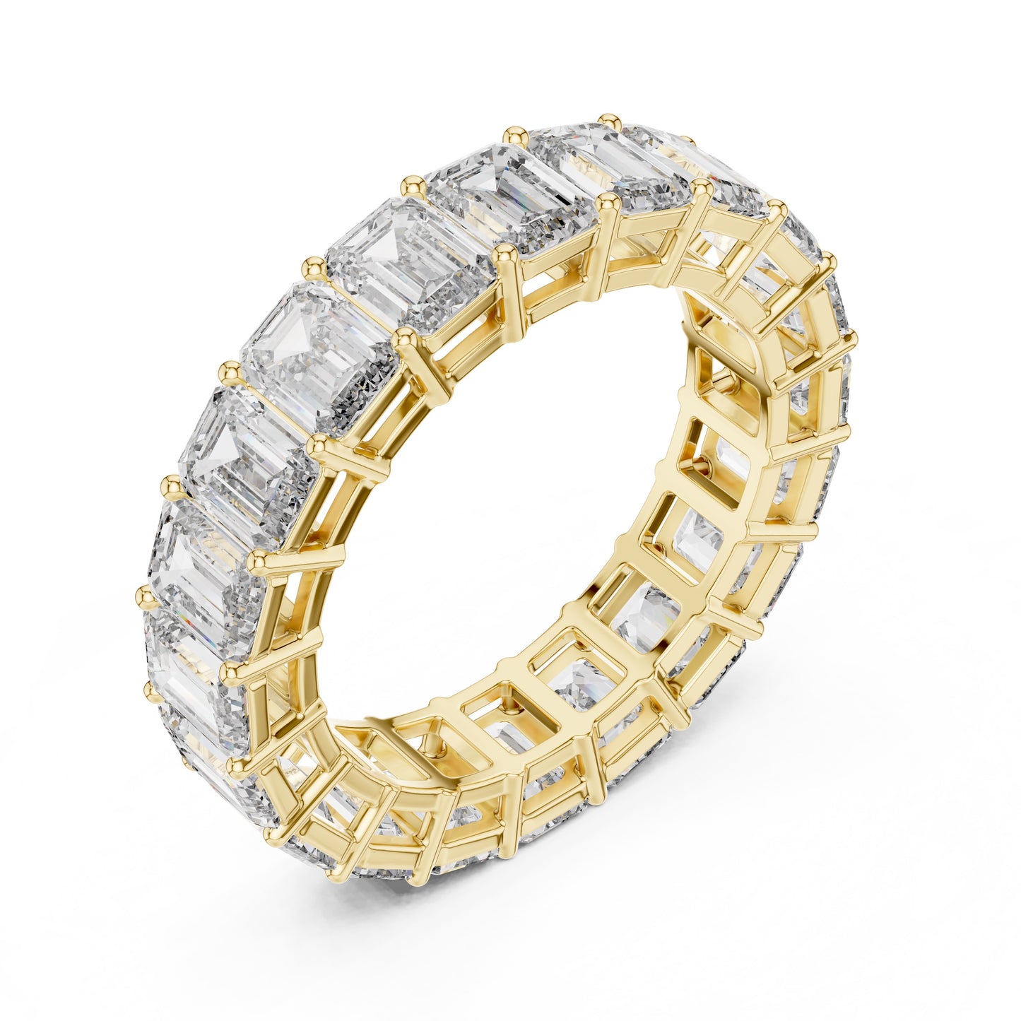 Emerald Cut Diamond Eternity Band, 14K 18K Solid Gold, Natural Diamond Ring