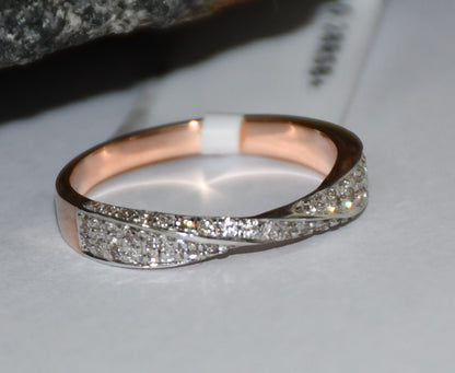 Diamond Ring – 14kt Gold Handmade Minimalist Band for Women