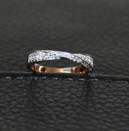Diamond Ring – 14kt Gold Handmade Minimalist Band for Women