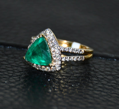 Women's 14Kt Solid Gold Diamond Ring with Semi Precious Stone