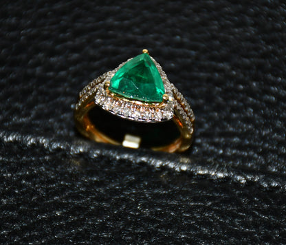 Women's 14Kt Solid Gold Diamond Ring with Semi Precious Stone
