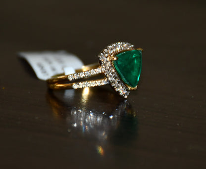Women's 14Kt Solid Gold Diamond Ring with Semi Precious Stone