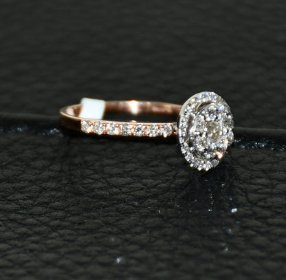 14Kt Hallmarked Gold Diamond Ring for Women