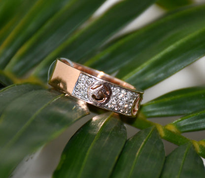 Natural Diamond Ring in Solid 14Kt Gold for Women
