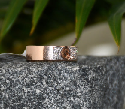 Natural Diamond Ring in Solid 14Kt Gold for Women