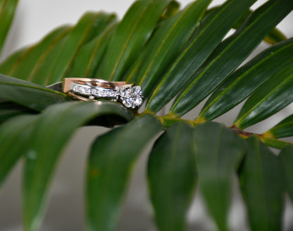 Minimalist 14K Gold Women's Diamond Ring with Natural Stones