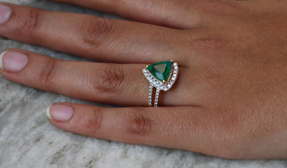 Women's 14Kt Solid Gold Diamond Ring with Semi Precious Stone