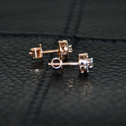 Minimalist & Handmade Solid Gold Diamond Earrings
