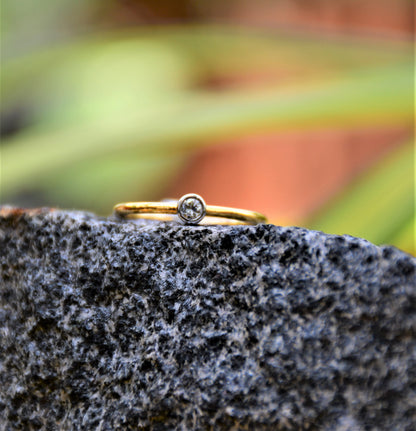 Simple Natural Diamond Ring Band in 14Kt Gold for Women