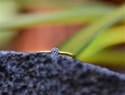 Simple Natural Diamond Ring Band in 14Kt Gold for Women