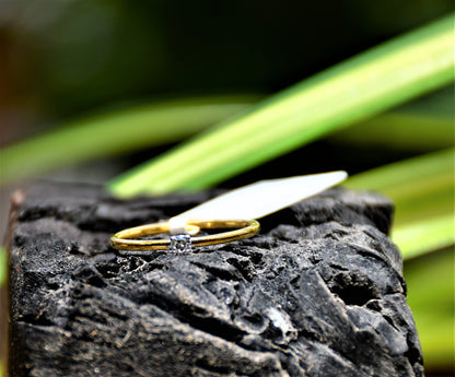 Natural 14kt Gold Women's Diamond Ring – Simple Daily Band