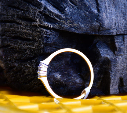 Women's Three Natural Diamond Band Ring in 14Kt Gold