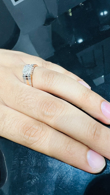Men's Luxury Diamond Ring in Pure Solid Gold