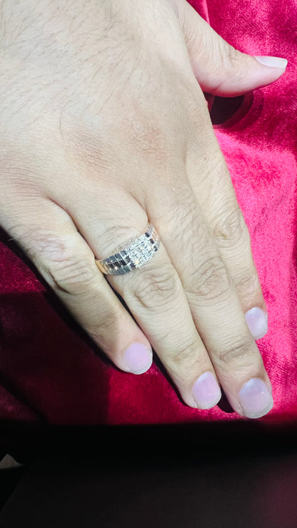 Men's Luxury Diamond Ring in Pure Solid Gold
