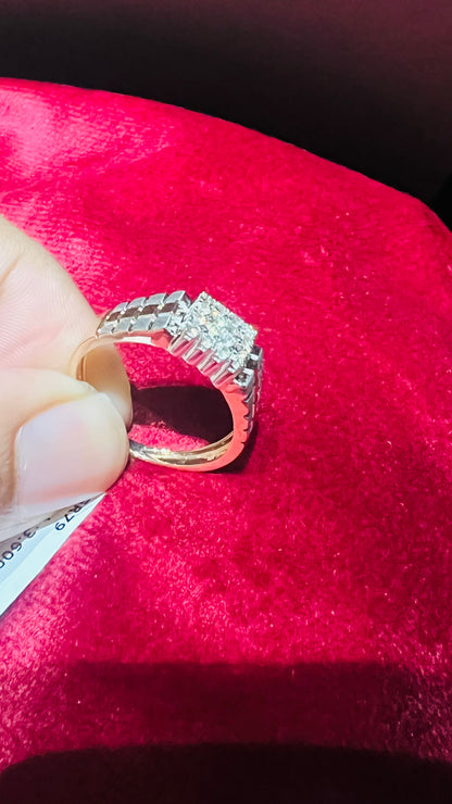 Men's Luxury Diamond Ring in Pure Solid Gold