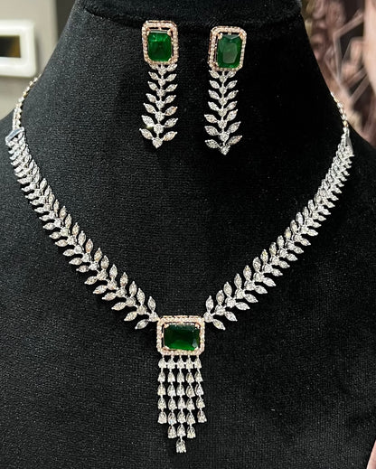 Bridal Jewelry Set – Gold Diamond Necklace and Earrings Combo