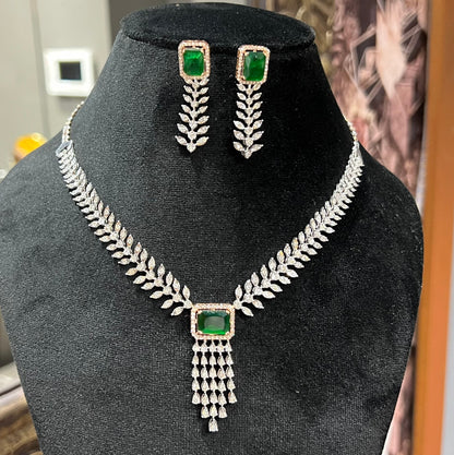 Bridal Jewelry Set – Gold Diamond Necklace and Earrings Combo