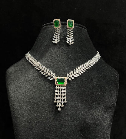 Bridal Jewelry Set – Gold Diamond Necklace and Earrings Combo