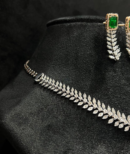 Bridal Jewelry Set – Gold Diamond Necklace and Earrings Combo