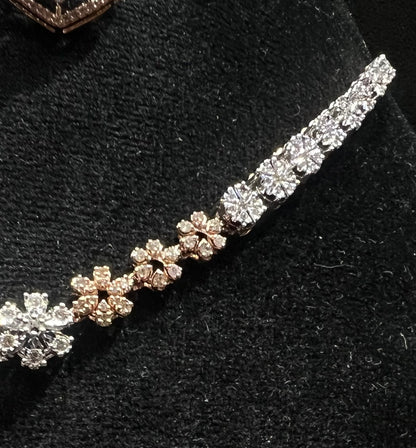 Solid Gold Diamond Necklace Set for Brides with Matching Earrings