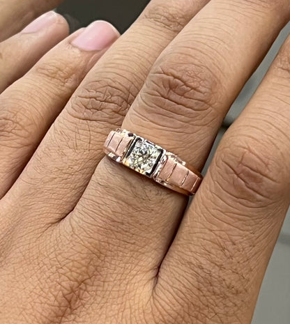 Solid Gold Men's Diamond Ring – Solitaire Design