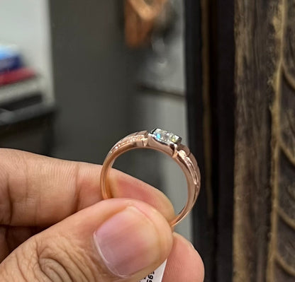 Solid Gold Men's Diamond Ring – Solitaire Design