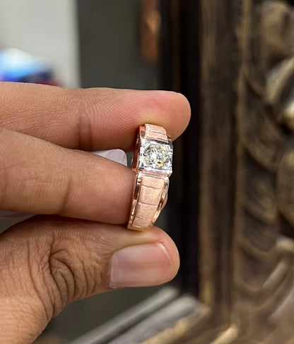 Solid Gold Men's Diamond Ring – Solitaire Design