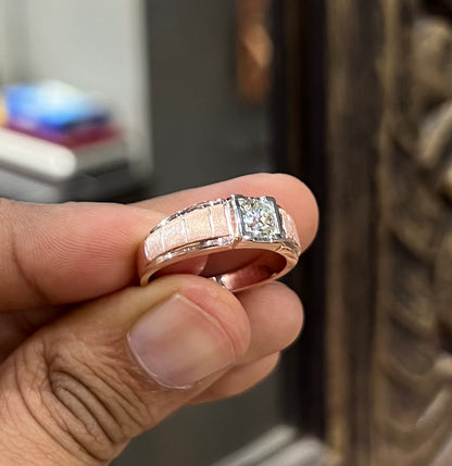 Solid Gold Men's Diamond Ring – Solitaire Design